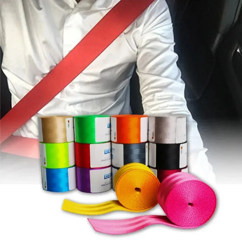 

1PCS 3.6M Auto Car Seat Belt Seatbelt Webbing Lap Retractable Safety Strap Universal 48MM Car Seat Conversion Car Accessories