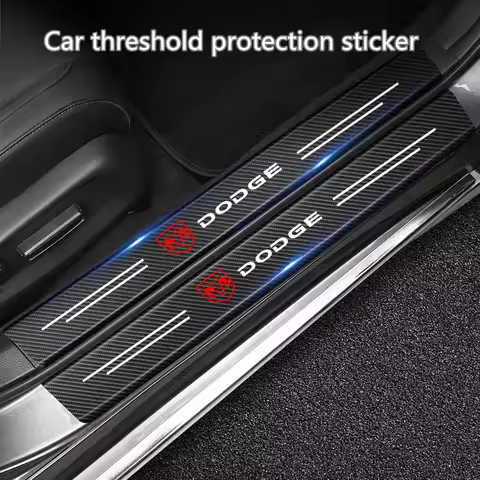 Carbon Fiber Car Trunk Bumper Protective Sticker for Dodge SRT NITRO Durango Caliber Viper Coolway CARAVAN JOURNEY Accessories