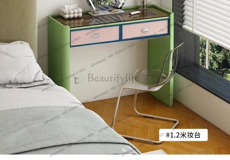 HJ simple tone ultra-small dresser bedroom bedside retro mini dressing table small size dressing table