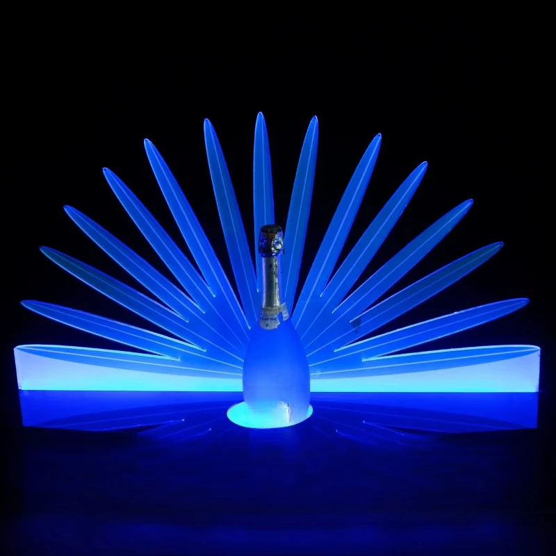 Wine Eco-friendly Acrylic Rechargeable Controllable LED Wine Bottle Display for Party