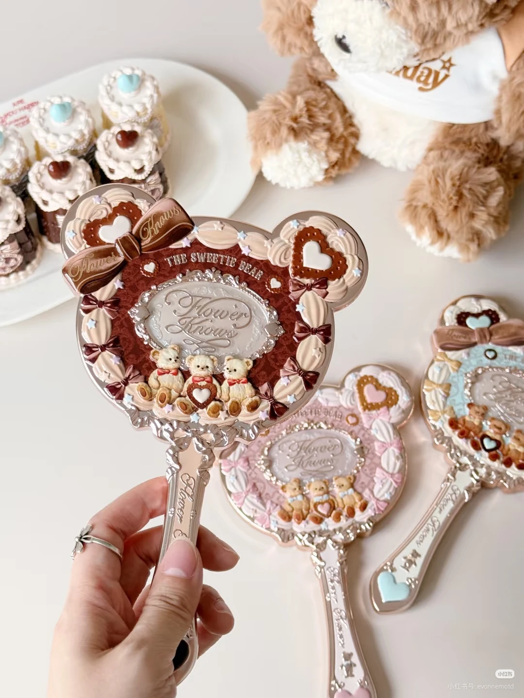 Flower Knows The Sweete Bear Serise Handspiegel