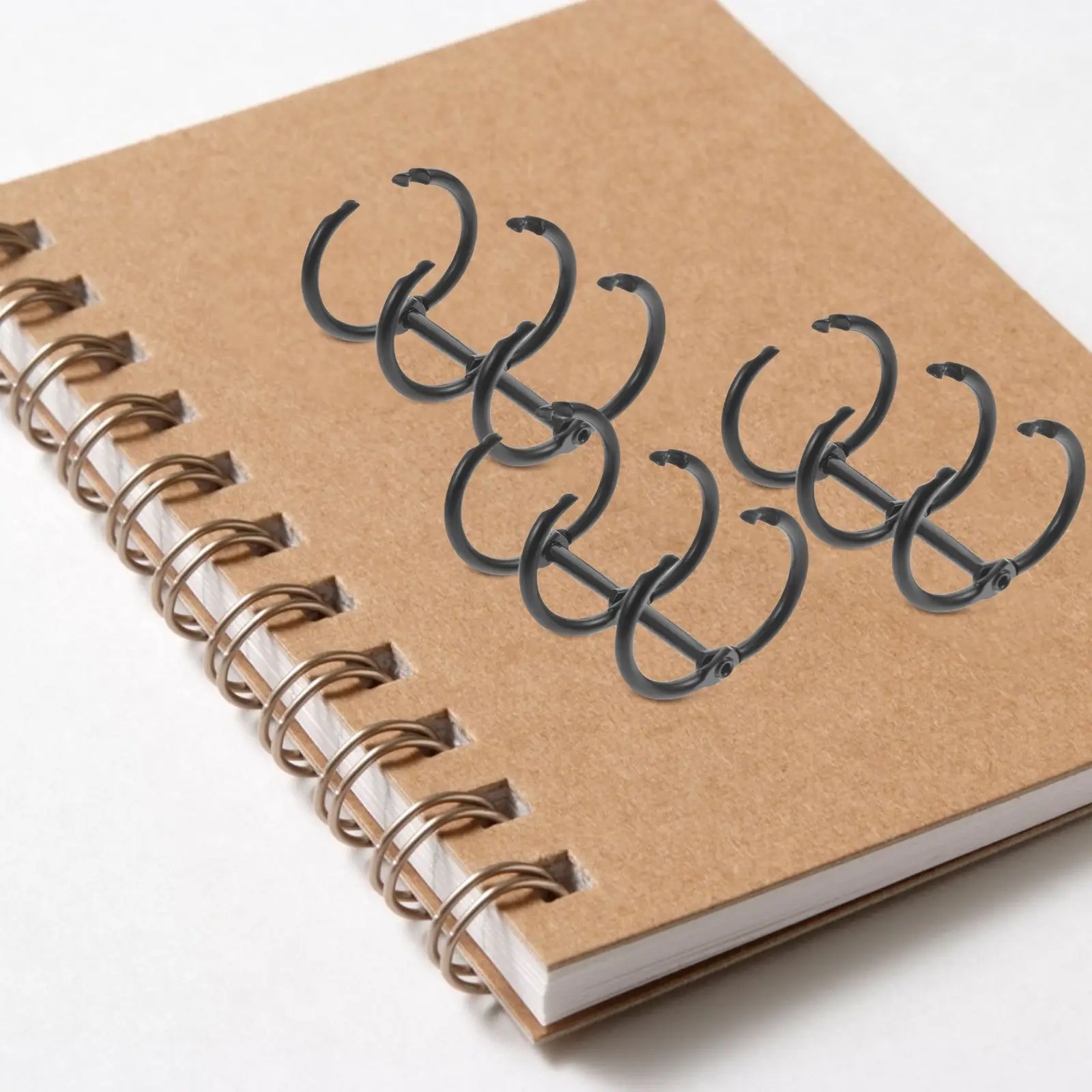 10PCS Metal Binder Rings Alloy Loose Leaf Snap Rings Three-hole Book Ring File Binder Notebook Accessories Student