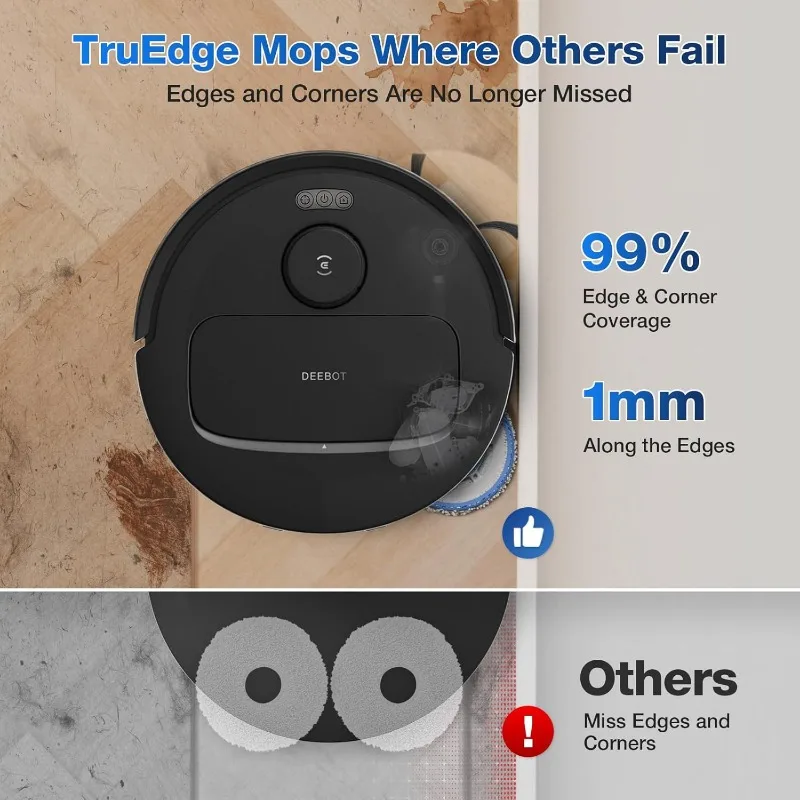 ECOVACS DEEBOT N30 Omni Robot Vacuum and Mop, 10000Pa Suction, TruEdge Adaptive Edge Mopping, ZeroTangle 2.0 Technology