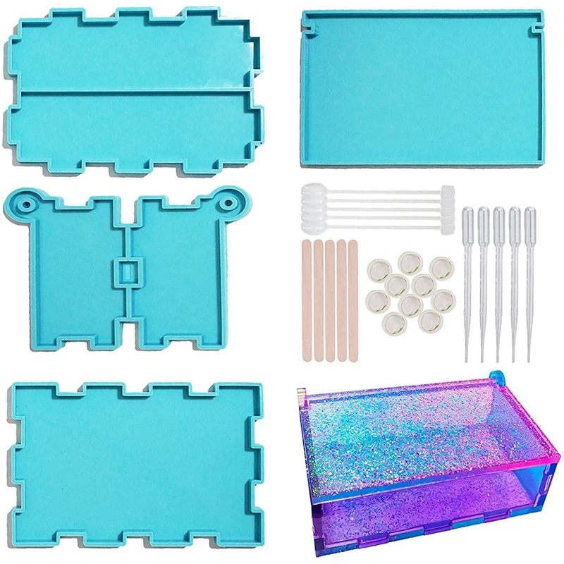 

Domino Box Silicone Mold For Resin Casting,Domino Storage Box Mold, DIY Dominoes Jewelry Storage Box Crafts Making Tool