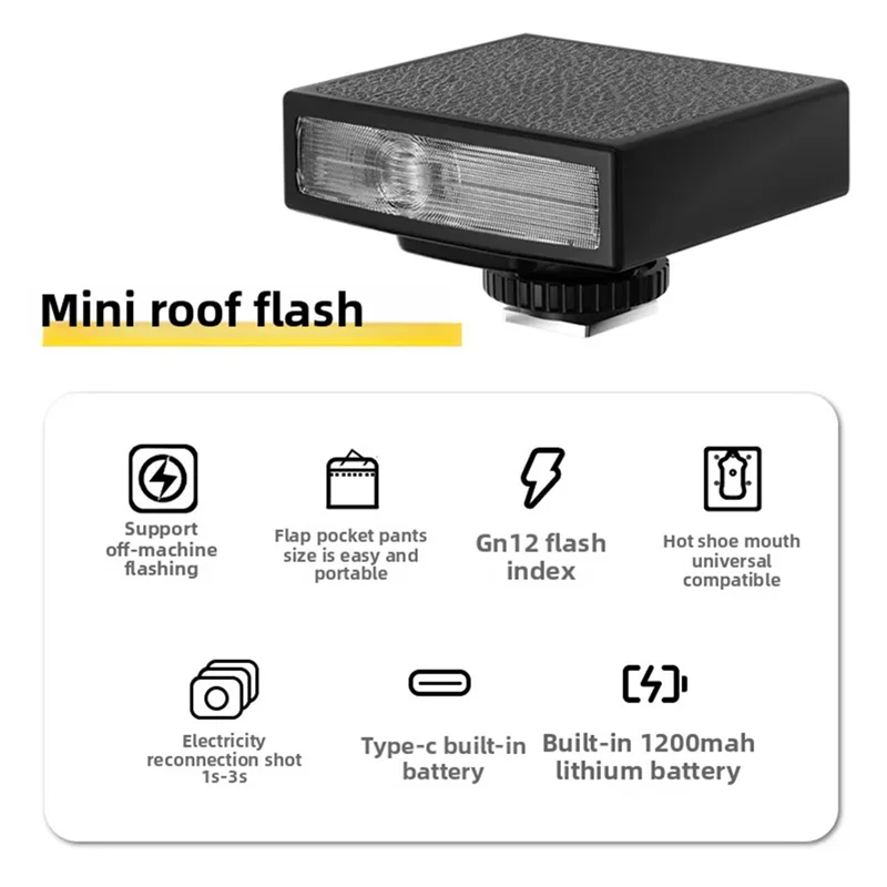 FFYY-Blitzlampe, oben montiert, kompaktes Design, SLR-Handfotografie für Canon, Nikon, Sony, Fuji, spiegellos