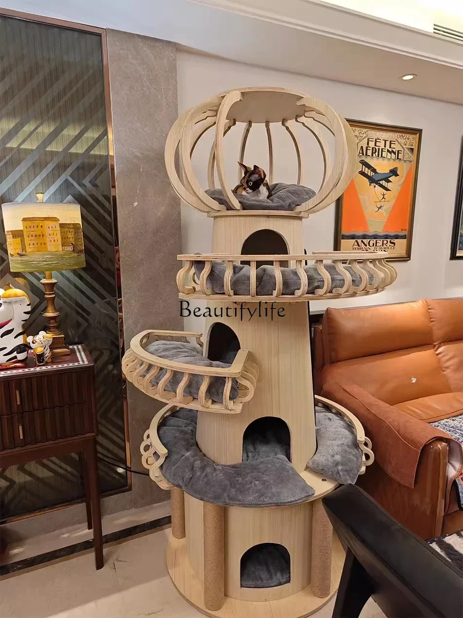 Solid Wood Castle Castle Muppet Cat Family Available Large Cat Climbing Frame