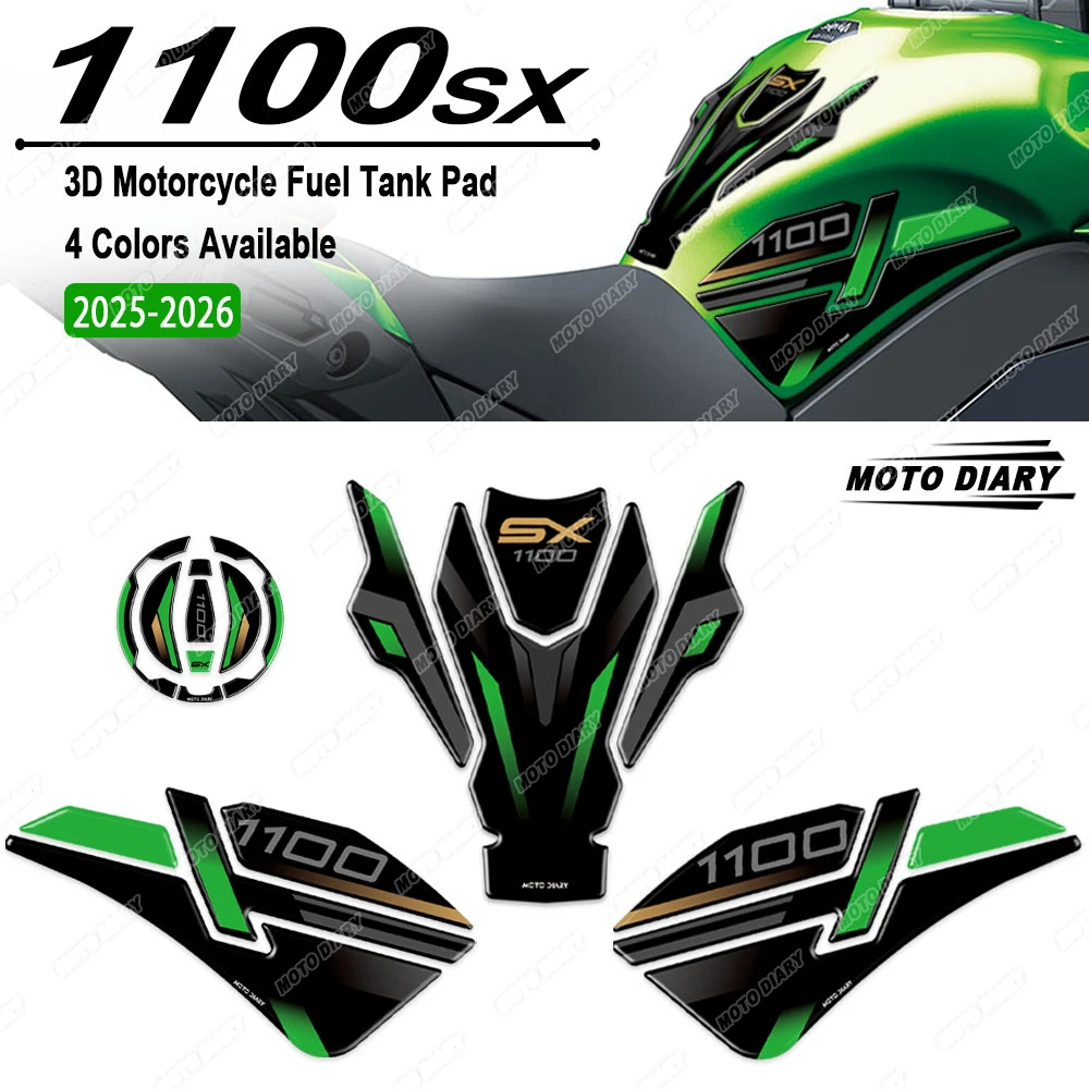 

Наклейки-протекторы на бак для мотоцикла 3D для Ninja 1100SX SE 2025-2026, водонепроницаемые, для защиты от царапин и царапин от топлива/масла
