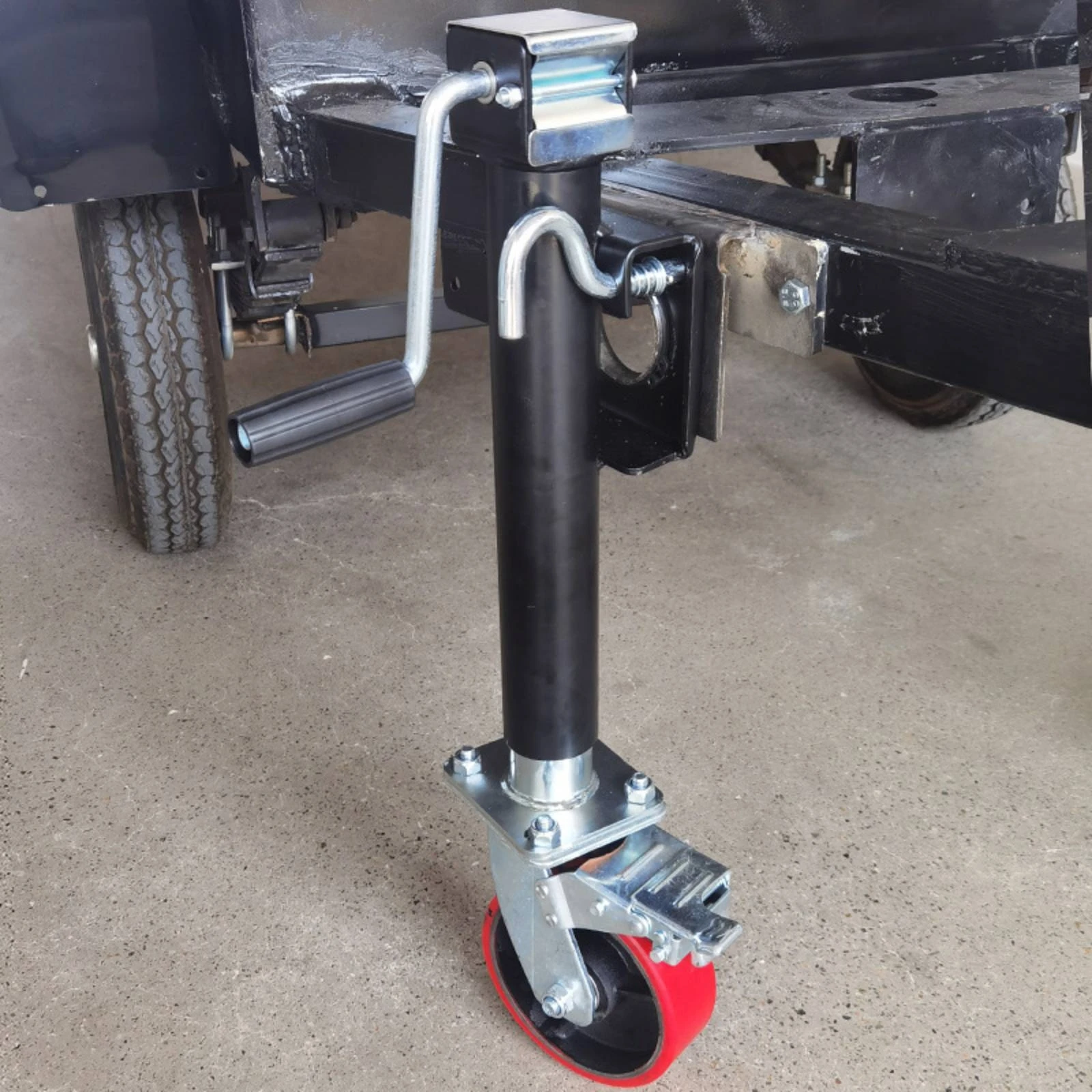 Side-Mount Trailer Jack with Wheel Swivel Side-Mount Trailer Jack Corrosion-Resistant Long-Lasting for RV Owners