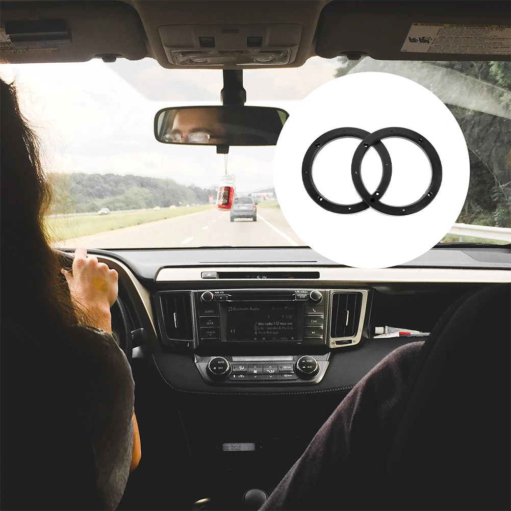 

2pcs Speaker Mounting Rings Stackable Plastic Extender Universal Car Speaker Adapter Spacer Black Round Spacers For Vehicle