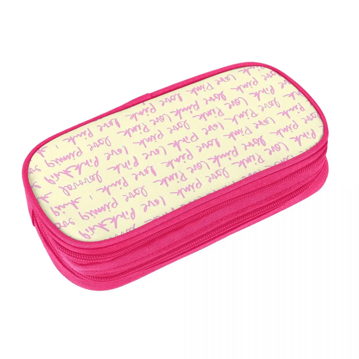 Pink Fashion Cool Aesthetic Pencil Case Large Capacity Pencil Pouch Boy Girl Double Layer School Pencil Cases Graphic Stationery