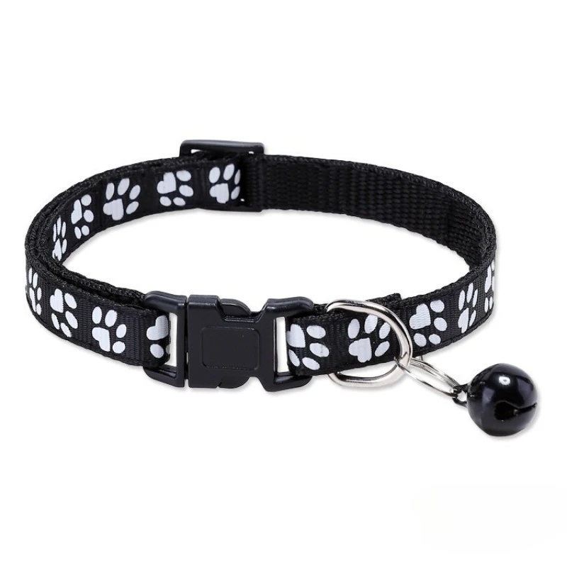 50/100Pcs MIXCOLOR Anti-Strangling Cat Collar with Bell Necklace Adjustable Strap Kitten Armrests Pet Collar for Cats