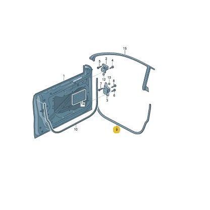 Front Left Right Door Inner Seal Gasket For VW CC 2012-2017 Passat CC 2009-2012  3C8867911A