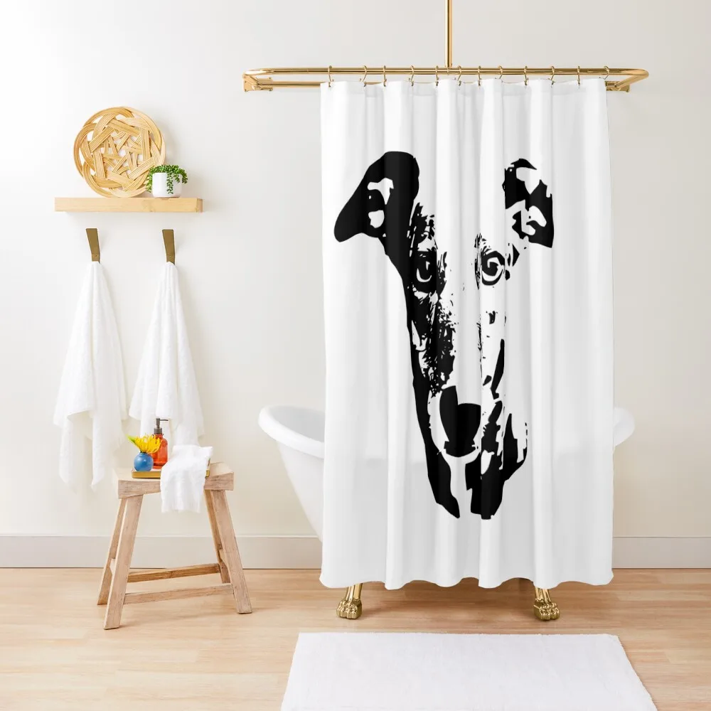 

Greyhound Art Black and White Dog Shower Curtain Waterproof Fabric Bathroom Bathroom Deco Shower For Bathroom Curtain
