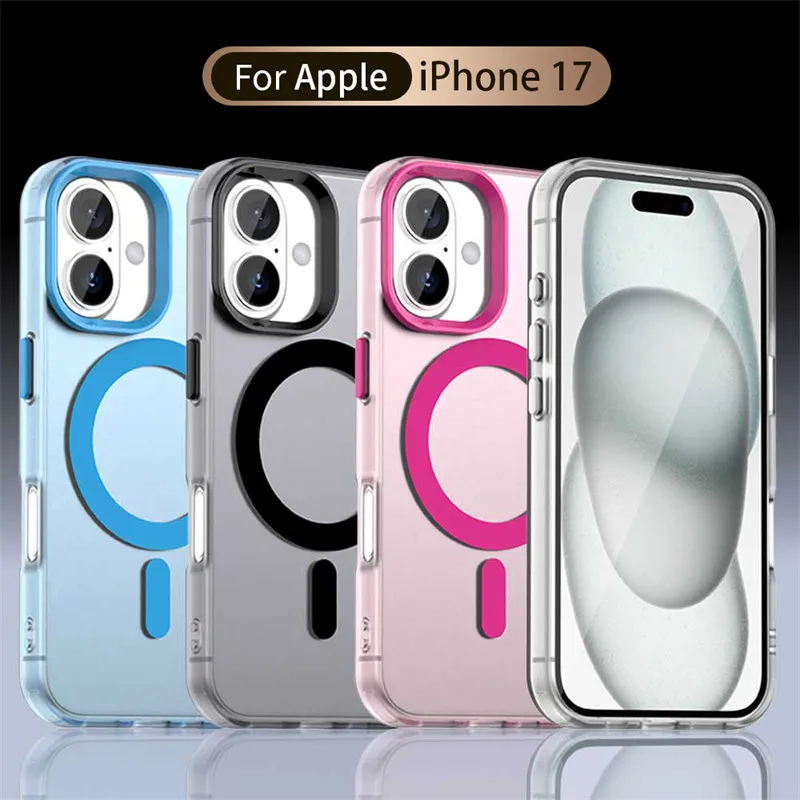 Магнитные чехлы для iPhone 17, чехол Magsafe с беспроводной зарядкой для apple iPhone 17, Air iPhone 17 Pro Max, матовый чехол для телефона из ПК Магнитные чехлы для iPhone 17, чехол Magsafe с беспроводной зарядкой для apple iPhone 17, Air iPhone 17 Pro Max, матовый чехол для телефона из ПК