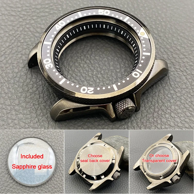 

42mm Mod SKX007 Case Gun Grey NH35 Case Included Sapphire Crystal Glass Crown at 3.0 Fits NH34 NH35 NH36 Movement Men Watch Case