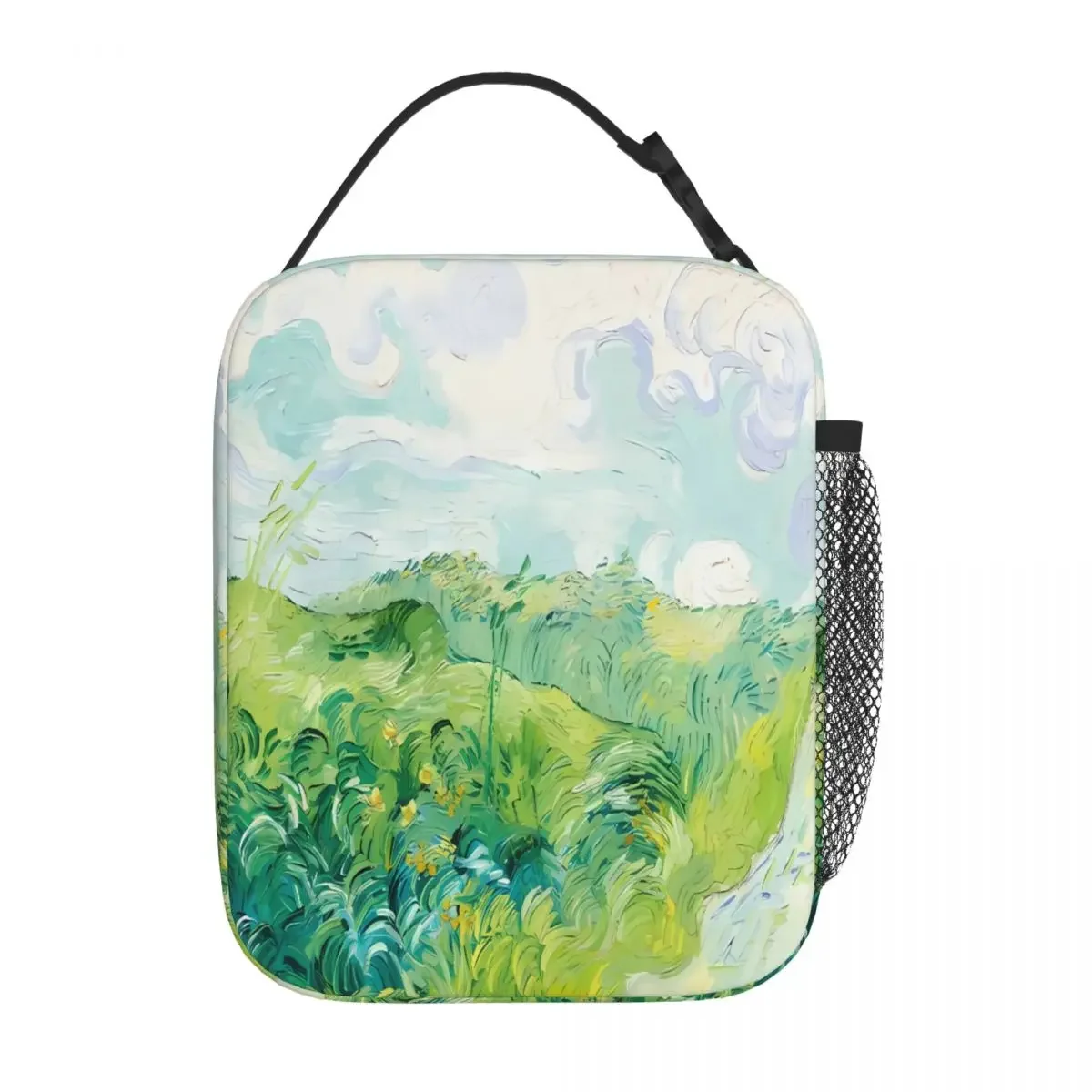 Bestselling Vincent Van Gogh Green Wheat Fields Toddler Style Lightweight Lunch Bag Lake Picnic Lunch Box Bag