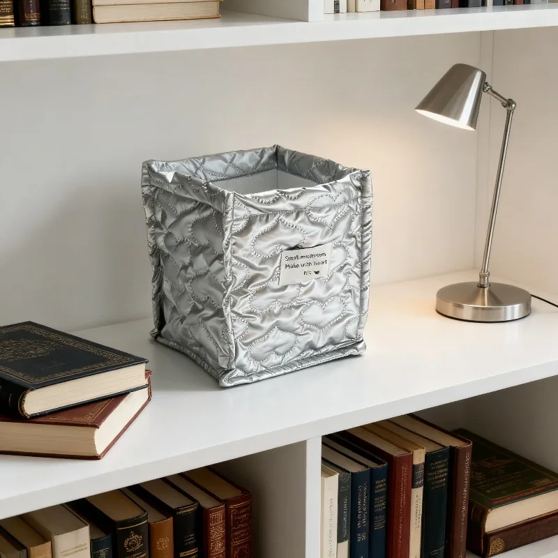 

Новый корейский стиль ручной работы из хлопка, стеганый квадратный настольный ящик для хранения, корзина для хранения в спальне