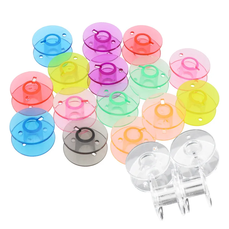 50Pcs Transparent Sewing Machine Spool Home Plastic Spool Sewing Tool Accessories Universal Empty Bobbin