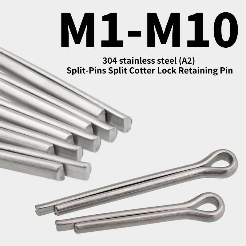 30/20/10/5/2/1PCS 304 Stainless Steel (A2) Split-Pins Split Cotter Lock Retaining Pin Split Cotter Split-Pins Pins GB91