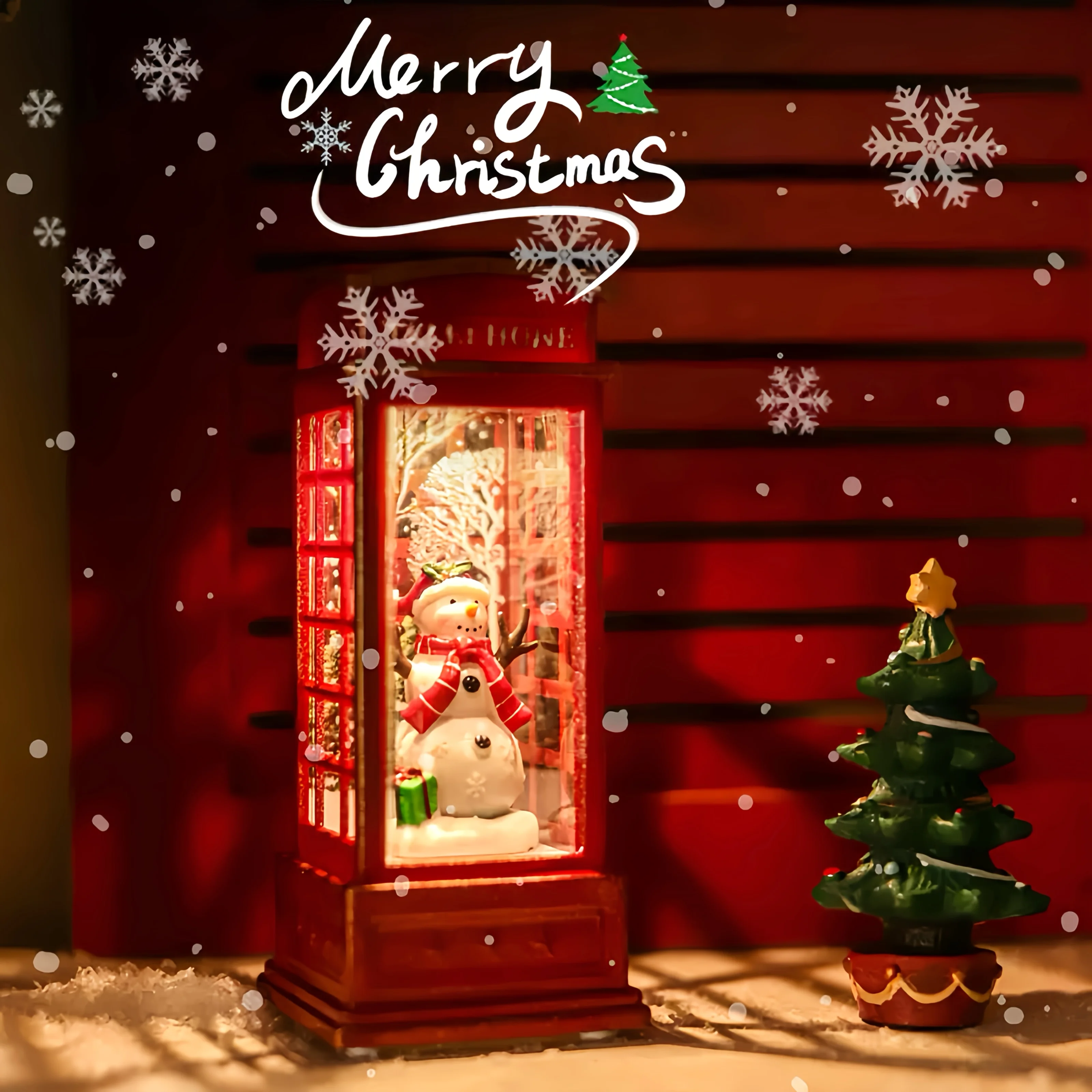 Conception festive du Père Noël et du bonhomme de neige avec lumières lumineuses, idéale pour l'exposition d'un arbre de Noël ou d'un meuble, des ornements de Noël