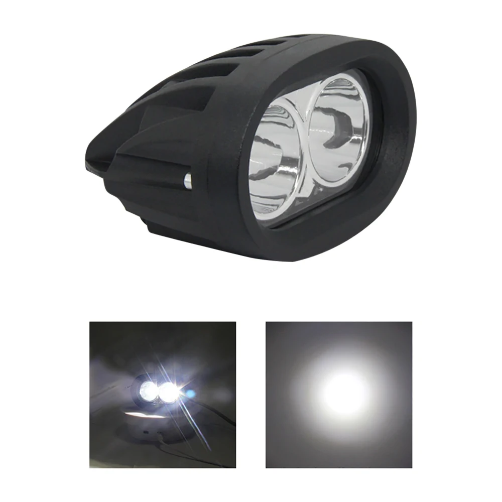 12V-36v LED Work Light Fog Lamp 2LED Motorcycle Spotlight Dual Color High Low Beam  Motorcycle Auxiliary Lamp Road Driving Lamp