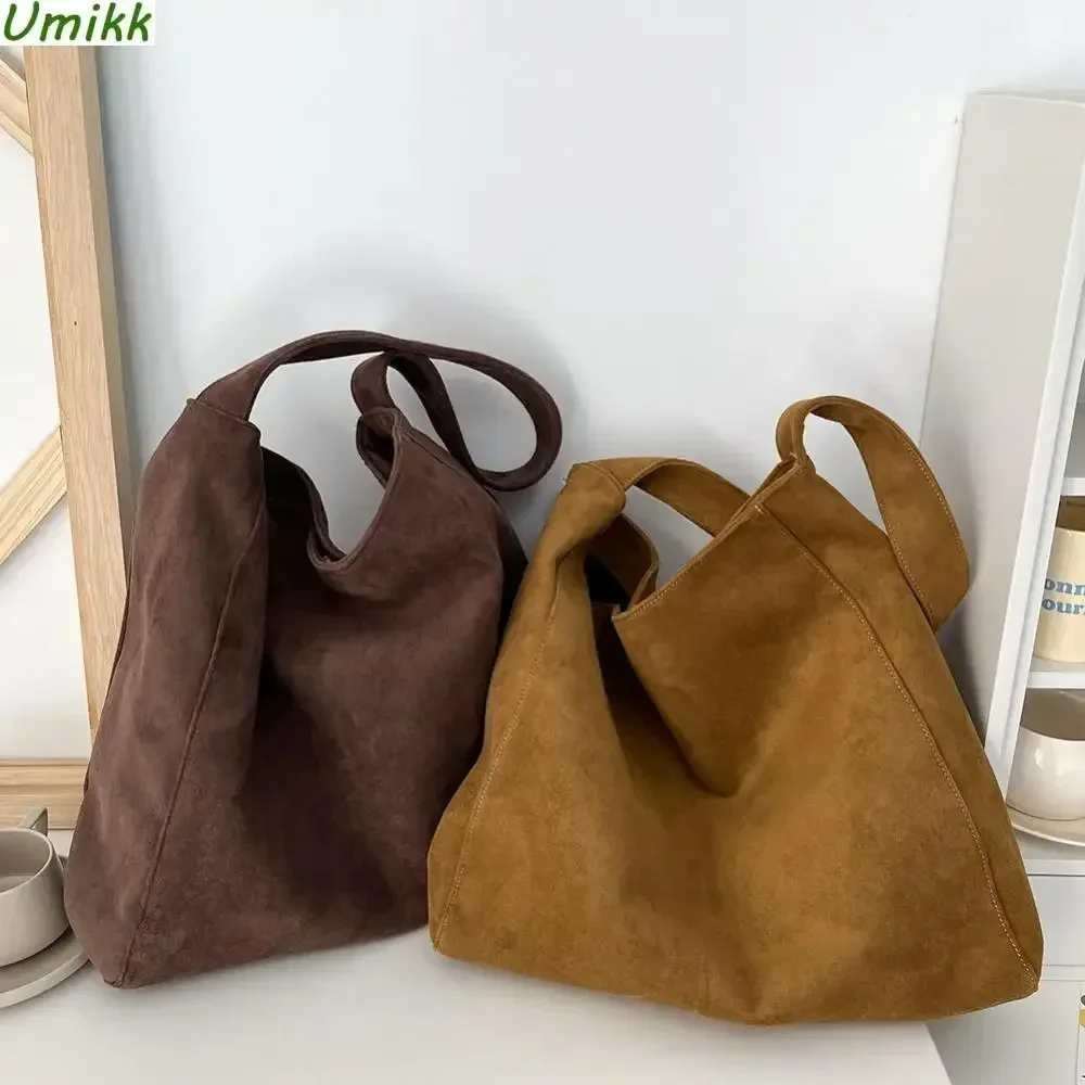 Women Underarm Bag Fashion Tweed Fabric Large Capacity Shoulder Bag Casual Handbag for Daily Office Use Solid Color Handbag