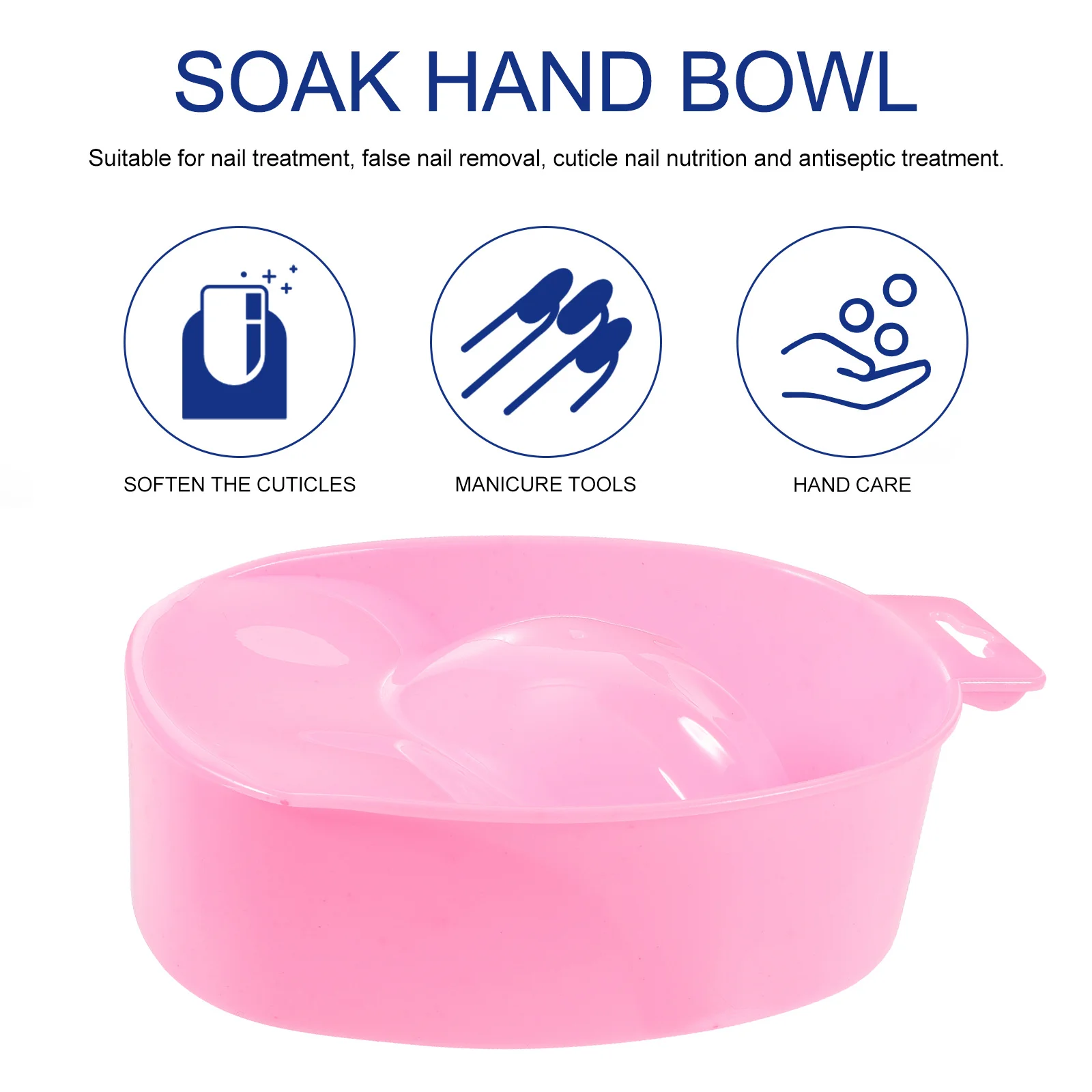 

1Pcs Soak Tray Manicure Tools Plastic Nail Art Bowl Nail Remover Hand Care 17x12.2x5cm Salon Home Use Soaking Bowl
