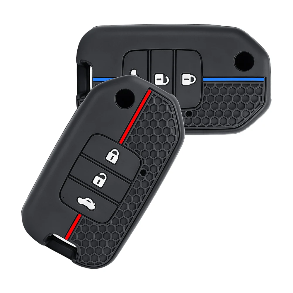 Silicone Car Smart Key Case Cover Fob Protection Shell Holder For Honda 2016 2017 CRV Pilot Accord Civic Auto Key Accessories