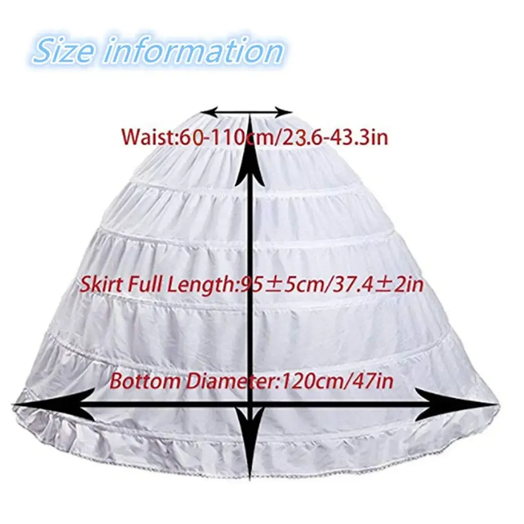 6-Hoops rok Hoop Crinoline Petticoat untuk gaun pernikahan Crinoline Underskirt gaun bola ROK untuk wanita 2023 tanpa Tudung