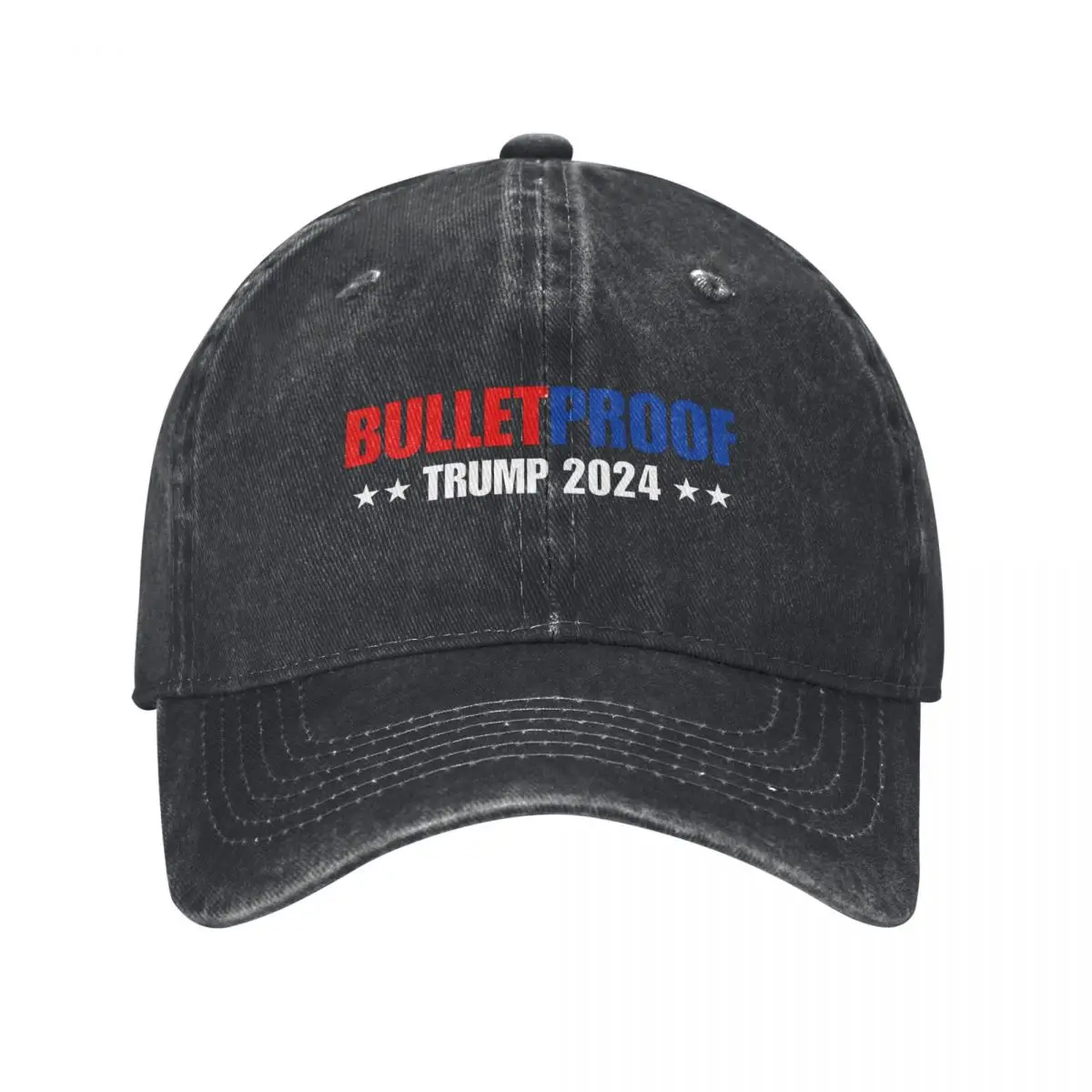 Baseball Cap Bulletproof Trump 2024 Fight Merch Unisex Style Casual Distressed Denim Shooting Casquette Dad Hat Adjustable Fit