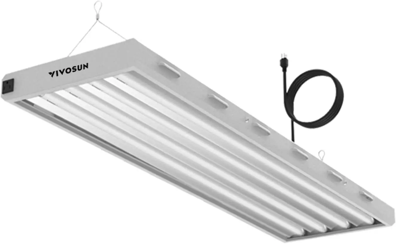 

T5 Grow Lights, 5000 Lumens per 4ft., 216W (4 X 54W), 6500K HO Fluorescent Tubes, with High-Output T5 Light Fixture Bulbs for In