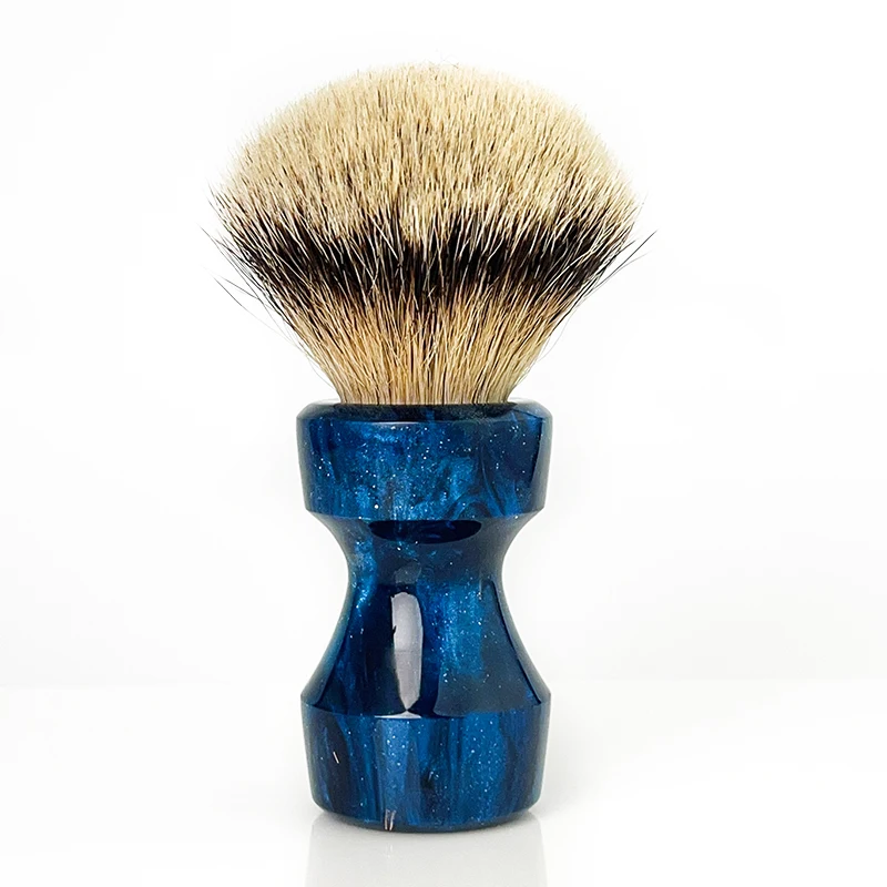 ARNO- Cheongsam Blue Meteor Ice Transparent Carving Shaving Brush Resin