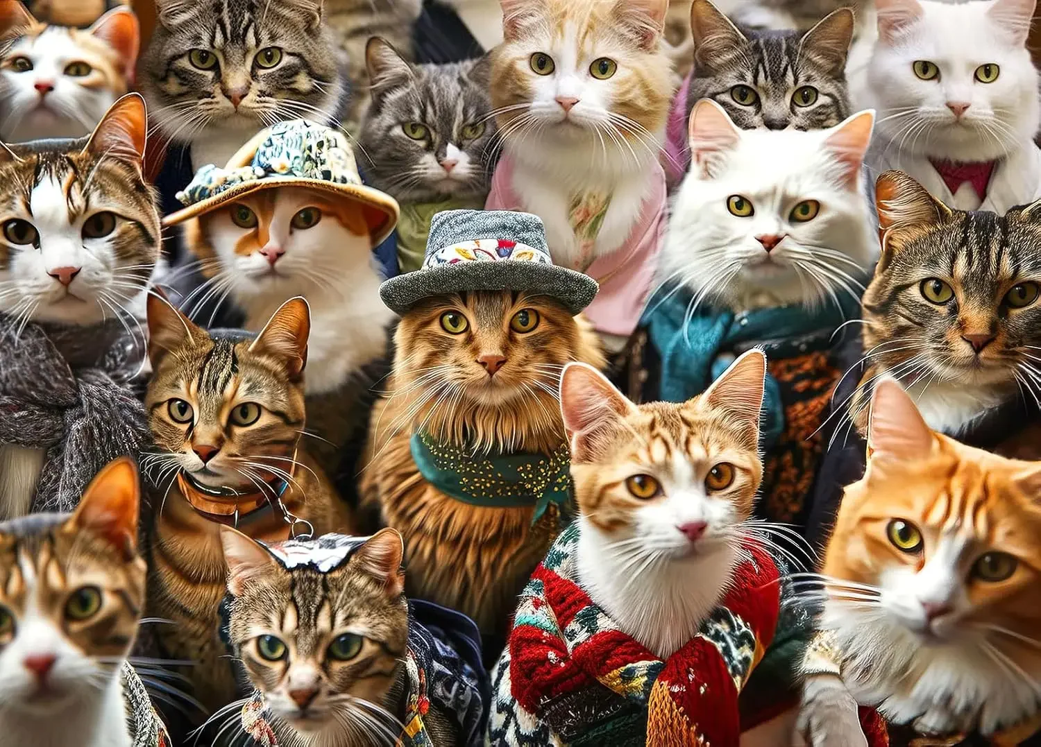 

1314/520/300 Pieces Wooden Puzzle for Fashion Cat Collection Jigsaw Puzzles for Challenging Family Activity Games Birthday Gift