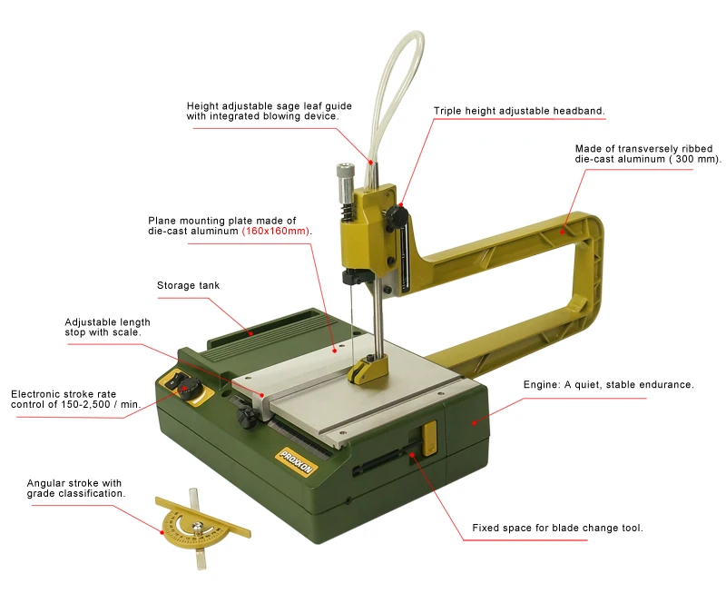 PROXXON scroll sweep jig saw in electric with tools 5pcs blades for wood cutting