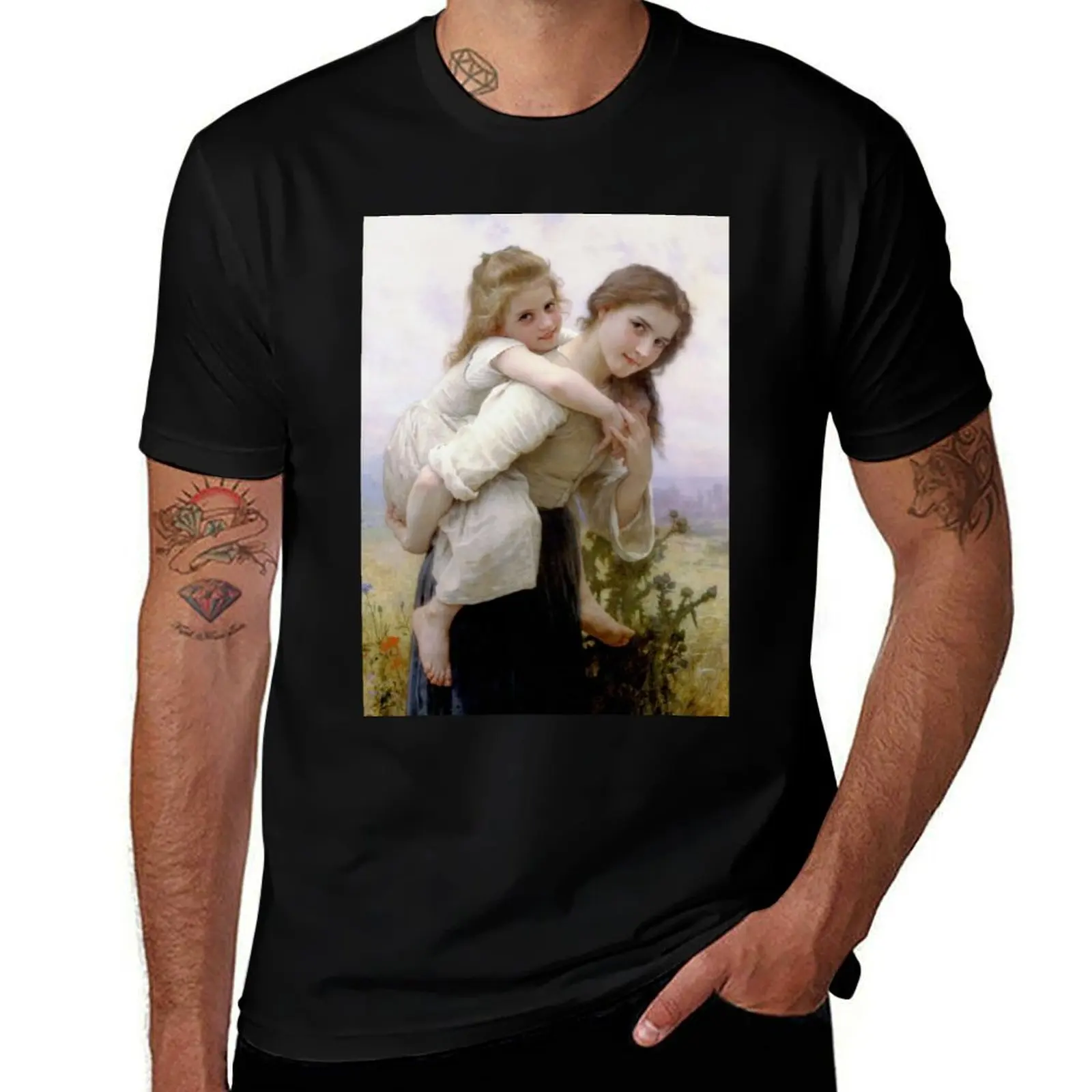 

William-Adolphe Bouguereau - Not Too Much To Carry (Fardeau agréable) (1895) T-Shirt t shirts with prints T-Shirt