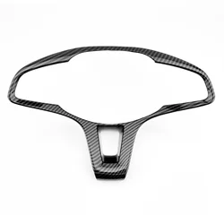 Car Accessories Interior Carbon Fiber Wood Style ABS Steering Wheel Frame Cover Trim For Genesis GV70 G80 Sport