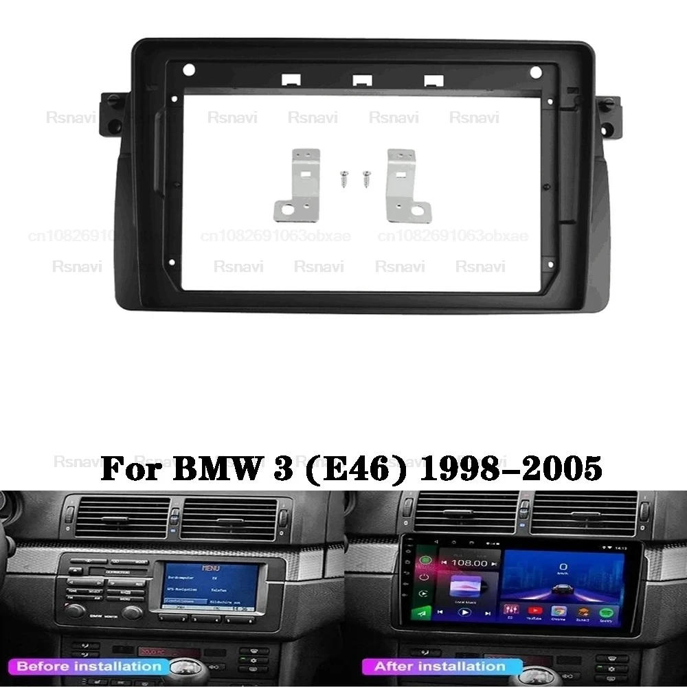 Per 1998-2005 BMW 3 (E46) (9 pollici) autoradio Fascia Fit Android Player Frame Adapter Cover pannello Stereo Dash Mount Trim Kit Bezel