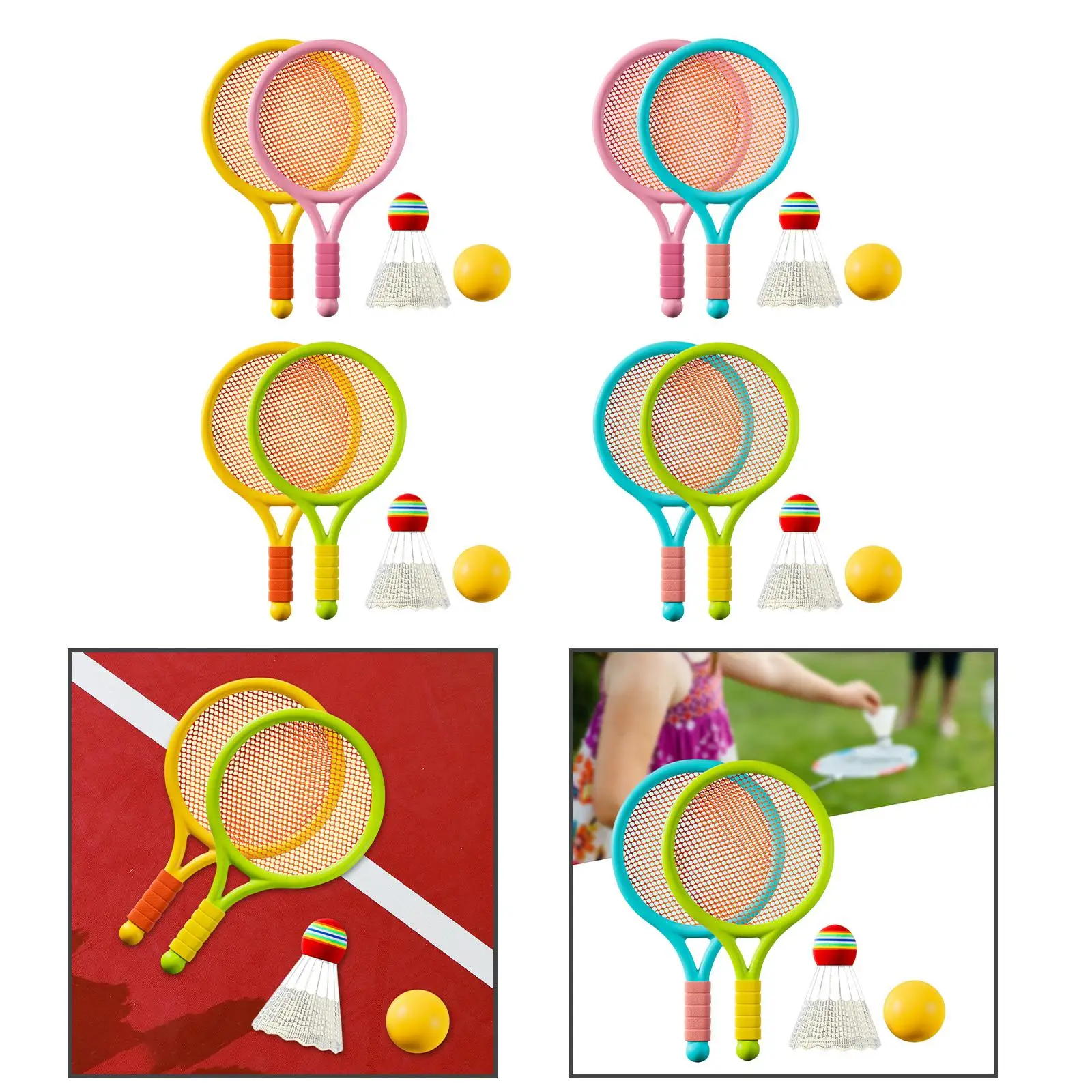 

Lightweight Mini Badminton Racket Tennis Set Kids Beach Toys for Beginner Parent Child Backyard Sports