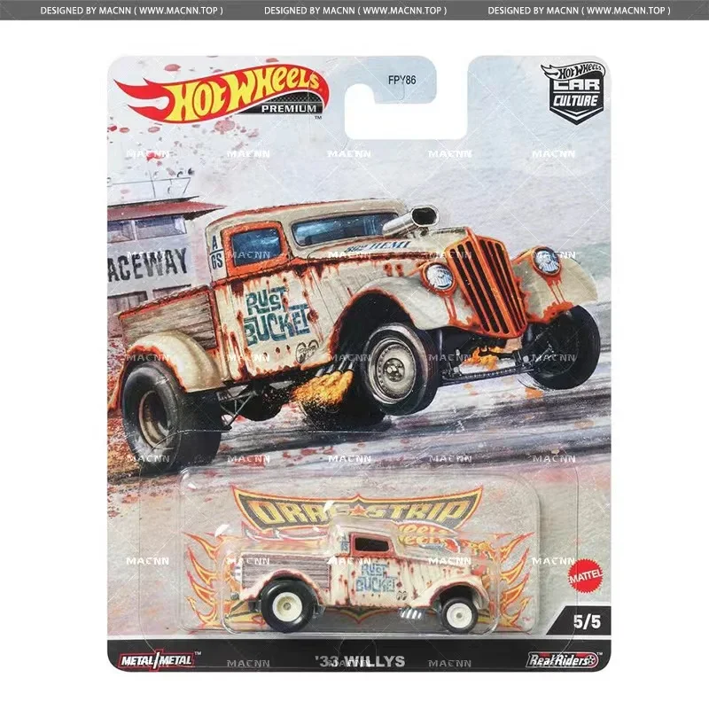 Original Hot Wheels Premium Car Culture Drag Strip Diecast 1/64 Vehicles Willys  Dodge Coronet Kids Boys Toys for Children Gift