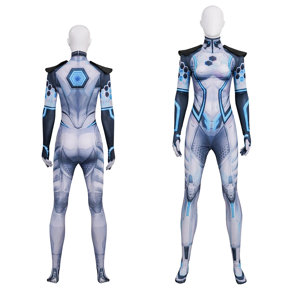 

Invisible Woman Cosplay Costume Bodysuit Full Set High Restoration High Quality Full Sizes For Halloween Comic Con