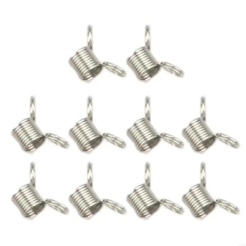 N5KE 10 PCS Creative Bead Line End Stainless Steel Stop Stop Spring Crimp Ends Ends