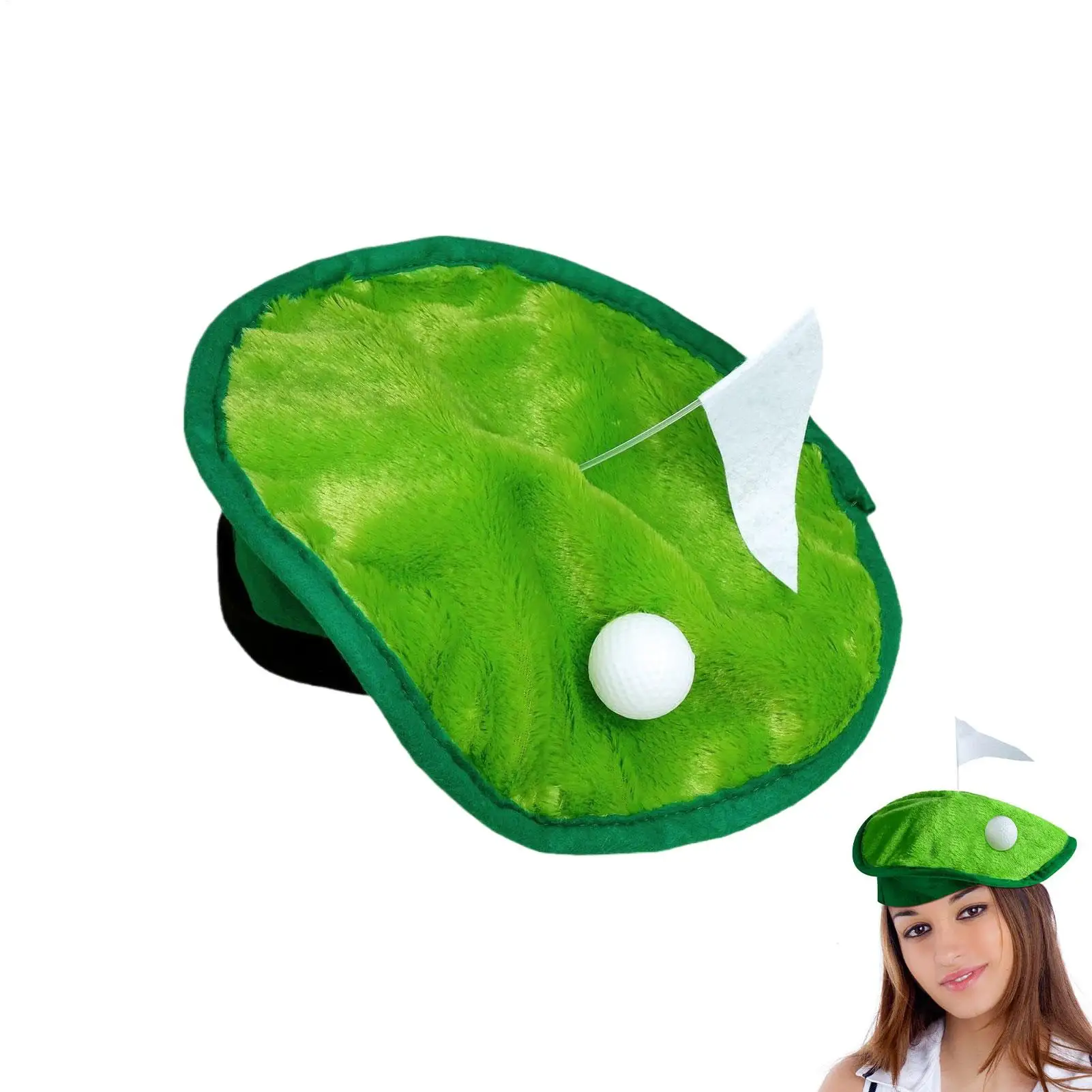 

Funny Golfer Beret Hat Golf Theme Party Headwear With Golf Ball Flag Course Man Woman Novelty Costume Hat Party Accessories