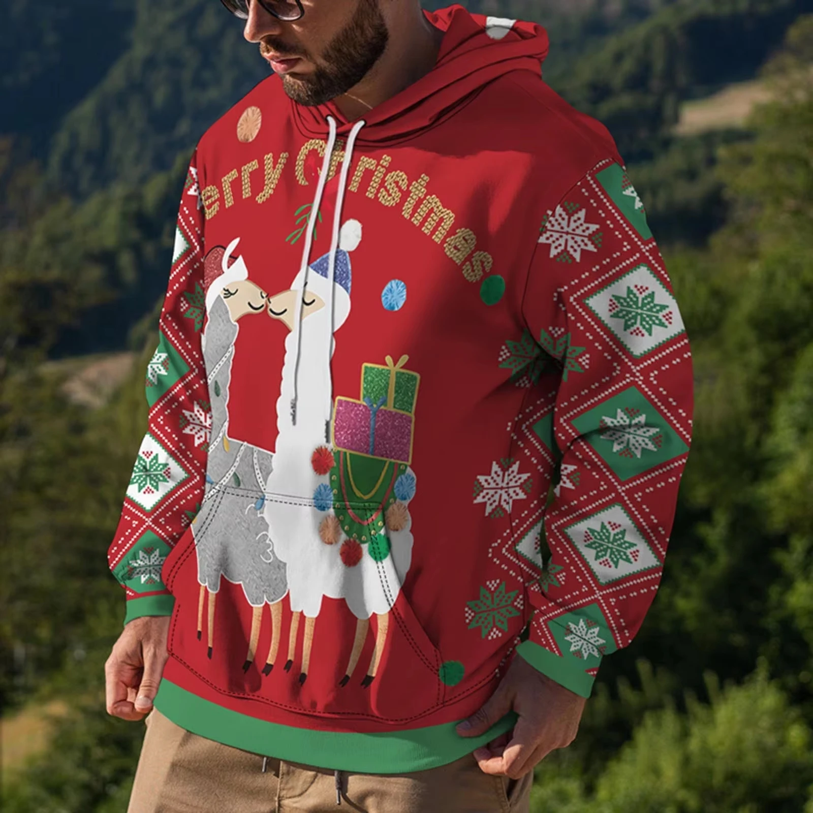 

Autumn And Winter Classic Men Clothing 3d Printed Man Christmas Print Hoodie Men Loose Fashion Casual Oversized Hoodie Top