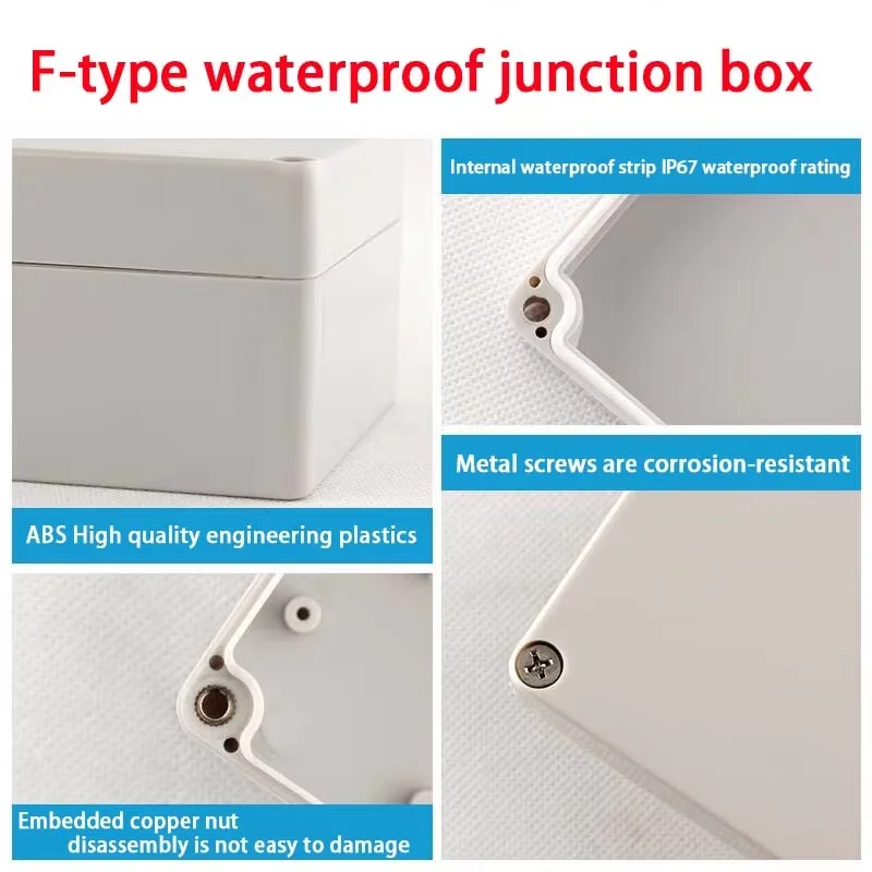 Outdoor waterproof junction box Gray cover/transparent cover IP67 rain-proof plastic ABS housing screw cable seal electronic box