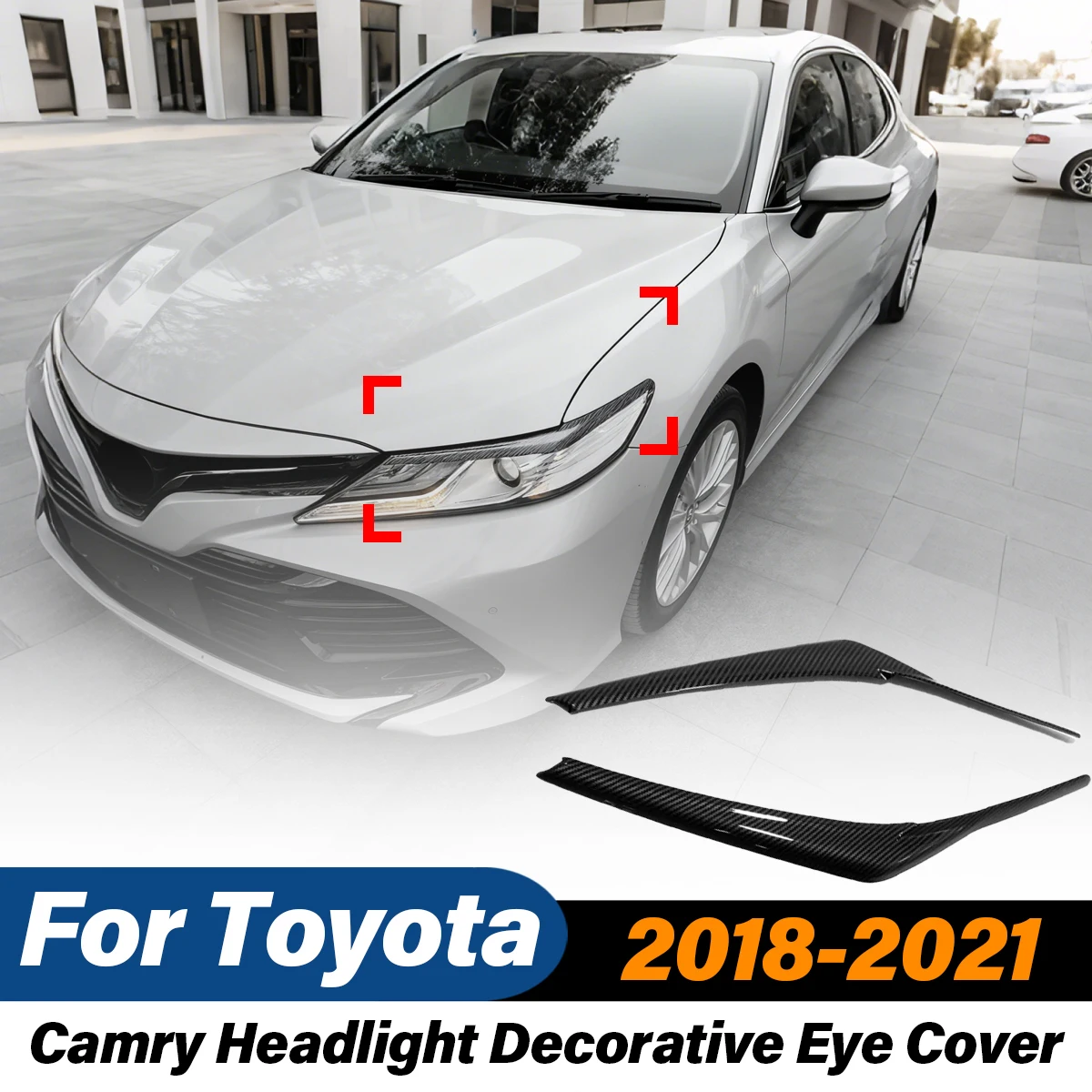

Для Toyota Camry 2018 2019 2020 2021, автомобильная фара, декоративная крышка для глаз, ABS, наклейка для бровей, век, комплект для модификации кузова