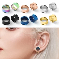 1pair Stainless Steel Helix Piercing 6-12mm Double Flared Ear Stretcher Plug and Tunnels Flesh Reamer Ear Gauge Expander Jewelry