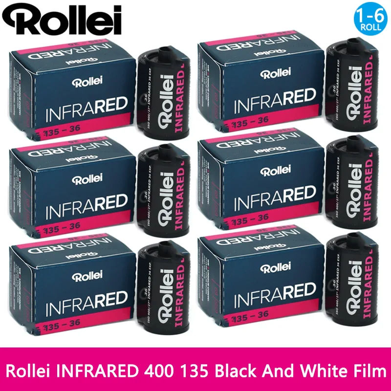 1/3/5/6 rollos Rollei INFRARED 400 135 película infrarroja fotografía de película en blanco y negro para cámara Kodak (Fecha de caducidad: 2028)