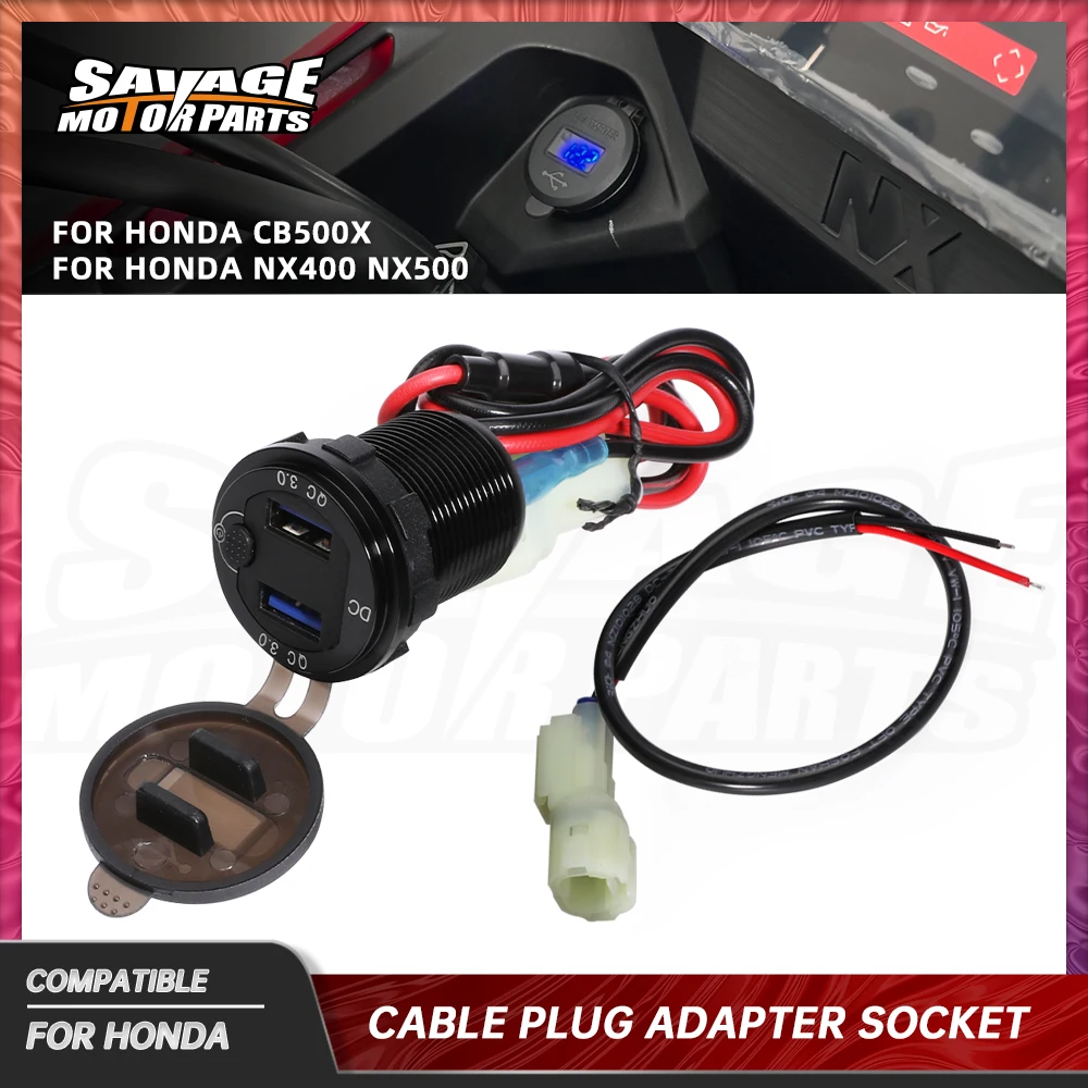 

3,0 USB разъем для быстрой зарядки для Honda NX400 NX500 CB 500X 500F 500R 650F CBR650R вспомогательный GPS-кабель для телефона