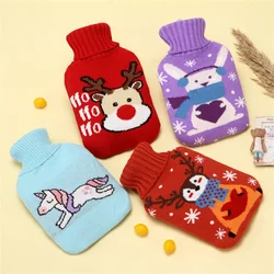 Christmas Hot Water Bottle knitted Cover Hand Foot Warmer Cartoon Household Water Bag Protective Cover Heater Hand Warmer 1000ml