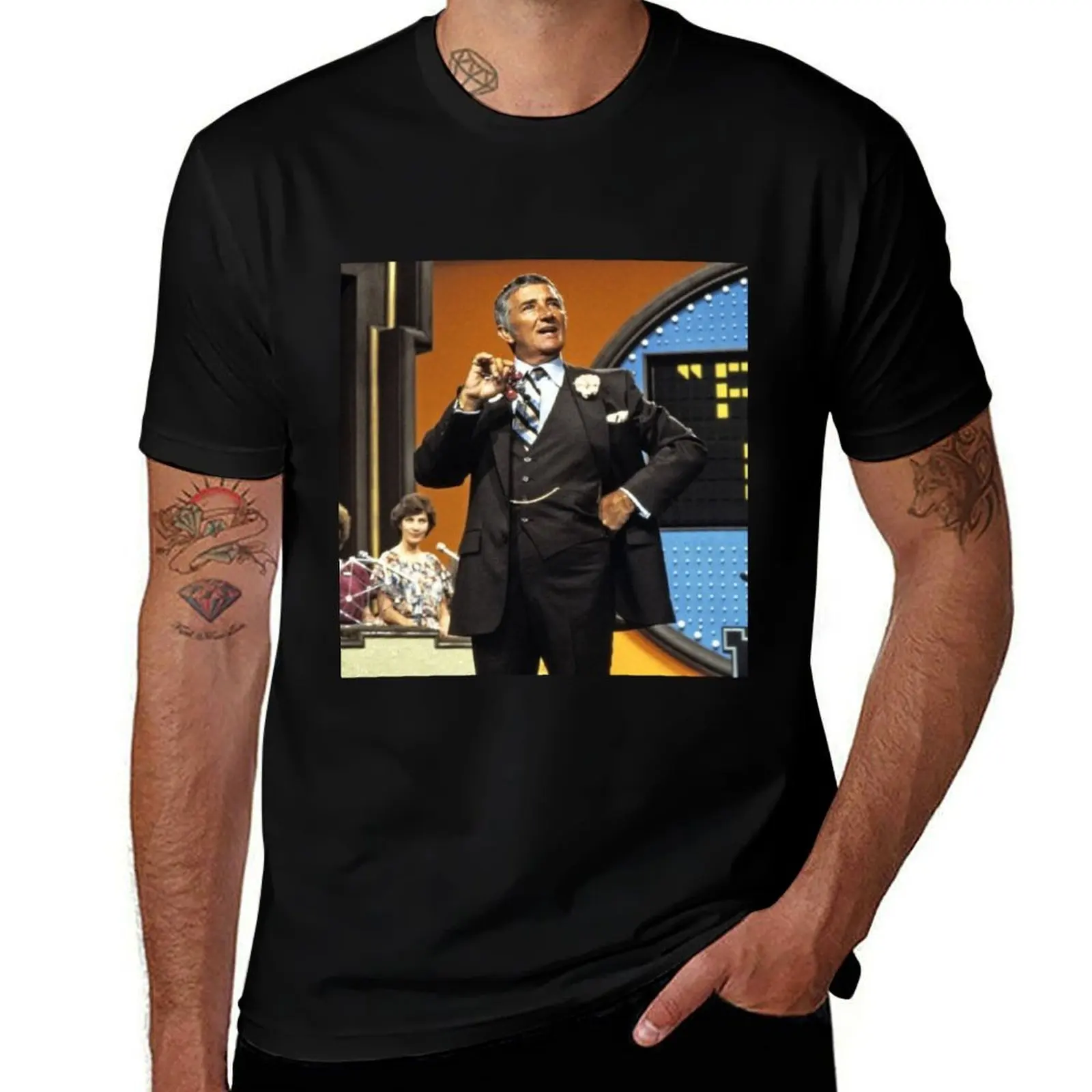 Richard Dawson 1980s color photo T-Shirt Functional Casual Short Sleeve Tee
